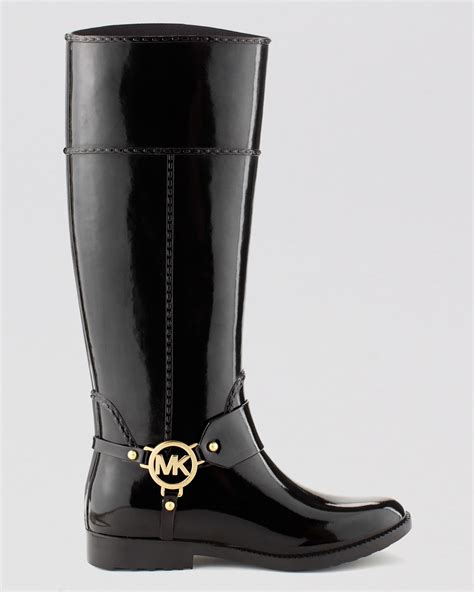 michael kors fulton black rain boots|michael michael kors fulton harness tall rainboot black .